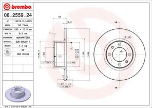 Brembo 08.2559.24 - Brzdový kotúč -