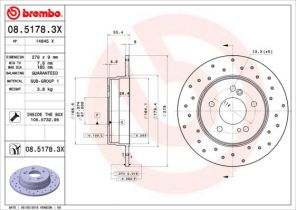 Brembo 08.5178.3X - Brzdový kotúč -