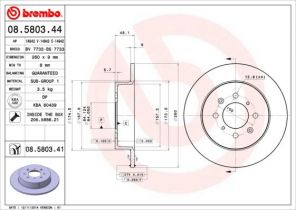 Brembo 08.5803.41 - Brzdový kotúč -