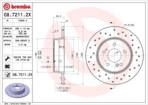 Brembo 08.7211.2X - Brzdový kotúč -