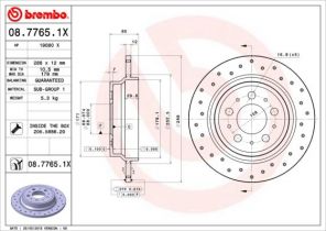 Brembo 08.7765.1X - Brzdový kotúč -