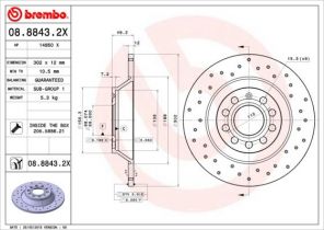 Brembo 08.8843.2X - Brzdový kotúč -