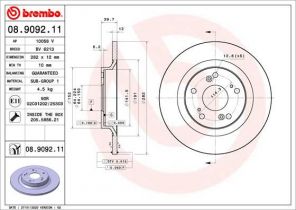 Brembo 08.9092.11 - Brzdový kotúč -