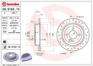 Brembo 08.9163.1X - Brzdový kotúč -