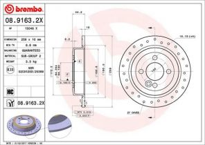 Brembo 08.9163.2X - Brzdový kotúč -