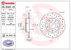 Brembo 08.9460.4X - Brzdový kotúč -