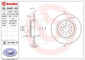 Brembo 08.9460.61 - Brzdový kotúč -