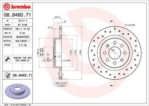 Brembo 08.9460.71 - Brzdový kotúč -