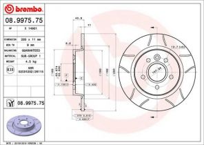 Brembo 08.9975.75 - Brzdový kotúč -