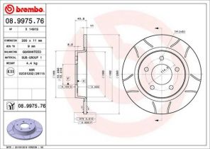 Brembo 08.9975.76 - Brzdový kotúč -