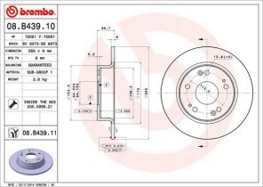 Brembo 08.B439.11 - Brzdový kotúč -