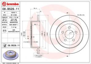 Brembo 08.B529.11 - Brzdový kotúč -