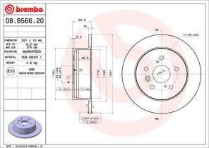 Brembo 08.B566.21 - Brzdový kotúč -