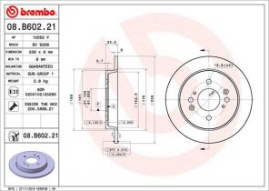 Brembo 08.B602.21 - Brzdový kotúč -