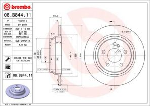 Brembo 08.B844.11 - Brzdový kotúč -