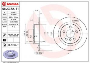 Brembo 08.C352.11 - Brzdový kotúč -