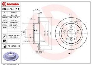 Brembo 08.C745.11 - Brzdový kotúč -