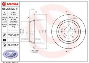 Brembo 08.C823.11 - Brzdový kotúč -