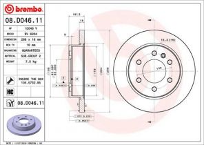 Brembo 08.D046.11 - Brzdový kotúč -