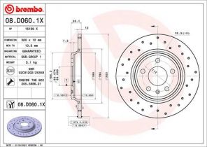 Brembo 08.D060.1X - Brzdový kotúč -