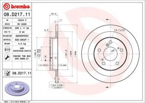 Brembo 08.D217.11 - Brzdový kotúč -