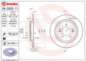 Brembo 08.D220.11 - Brzdový kotúč -