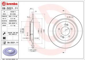 Brembo 08.D221.11 - Brzdový kotúč -