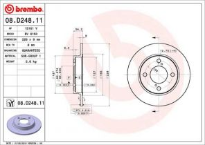Brembo 08.D248.11 - Brzdový kotúč -