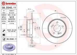 Brembo 08.D340.11 - Brzdový kotúč -