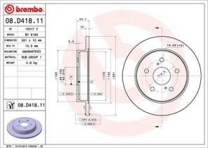 Brembo 08.D418.11 - Brzdový kotúč -