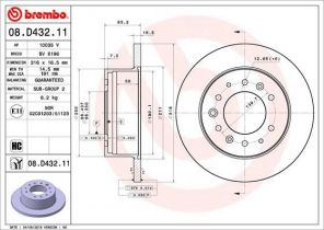Brembo 08.D432.11 - Brzdový kotúč -