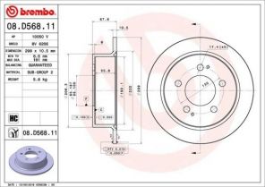 Brembo 08.D568.11 - Brzdový kotúč -