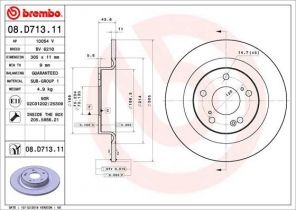 Brembo 08.D713.11 - Brzdový kotúč -