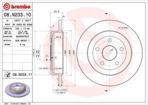 Brembo 08.N233.11 - Brzdový kotúč -