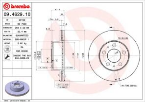 Brembo 09.4629.10 - Brzdový kotúč -