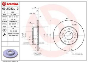 Brembo 09.5082.10 - Brzdový kotúč -
