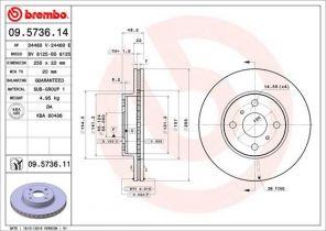 Brembo 09.5736.11 - Brzdový kotúč -