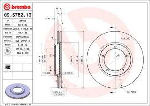 Brembo 09.5782.10 - Brzdový kotúč -