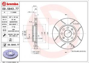 Brembo 09.5843.77 - Brzdový kotúč -