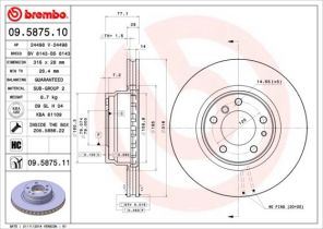 Brembo 09.5875.11 - Brzdový kotúč -