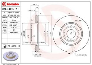Brembo 09.6839.11 - Brzdový kotúč -