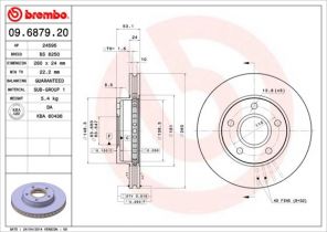 Brembo 09.6879.20 - Brzdový kotúč -