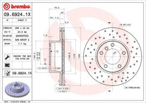 Brembo 09.6924.1X - Brzdový kotúč -