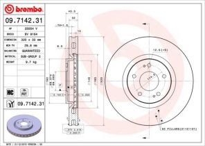 Brembo 09.7142.31 - Brzdový kotúč -