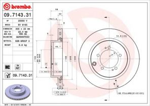 Brembo 09.7143.31 - Brzdový kotúč -