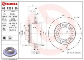 Brembo 09.7263.30 - Brzdový kotúč -