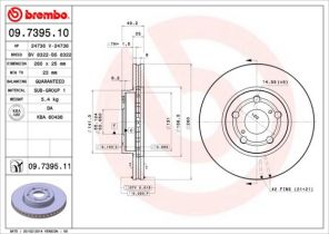 Brembo 09.7395.11 - Brzdový kotúč -