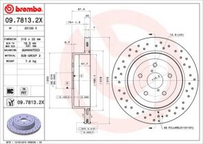 Brembo 09.7813.2X - Brzdový kotúč -
