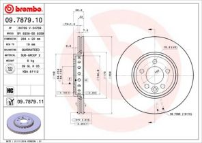 Brembo 09.7879.11 - Brzdový kotúč -