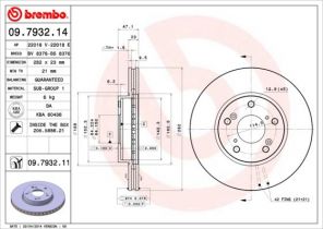 Brembo 09.7932.11 - Brzdový kotúč -